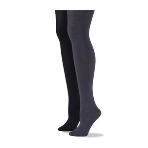 Damen Super Opaque Control-Top Tights Strumpfhose Schwarz/Graphit Heather Large - Bild 1 von 8
