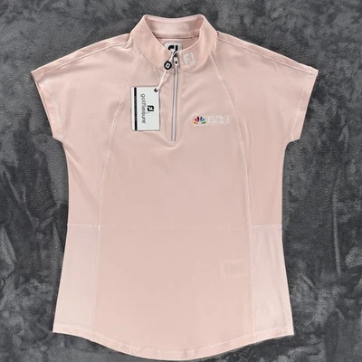 FootJoy NBC Canal de Golf Melocotón 1/4 Cremallera Pullover Camisa Mujer Pequeña Rubor Nueva con Etiquetas Foto 1 de 4
