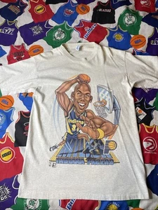 Vintage 1995 Reggie Miller PacersBobble Head Salem Sportswear Tshirt Size Large - Picture 1 of 6