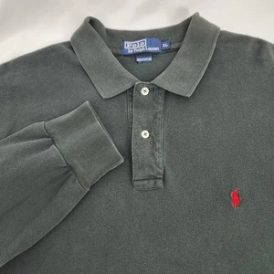 Polo Ralph Lauren Mens Long Sleeve Polo Shirt Size XL Dark Green Classic Preppy - Picture 1 of 9