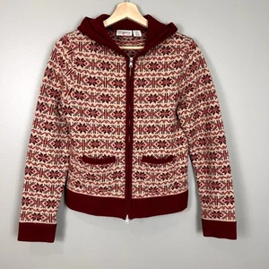 Cárdigan de lana suéter nórdico con capucha Fair Isle vintage Y2K Polo Jeans Co mediano - Imagen 1 de 6