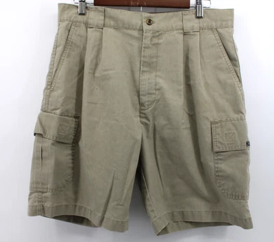 Pantalones Cortos Carga Vintage Ocean Pacific Para Hombres Talla 34 OP Caqui Plisado Exterior Y2K Foto 1 de 4