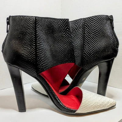 Jeffrey Campbell Ibiza Last Boot Woman 8 Black Red White Stiletto Handmade - Image 1 of 4