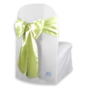 50 Stck. Satin Stuhlhusse Schleife Schärpe 108"x8" - Gelb - Hochzeit Party Bankett Li - Bild 1 von 5