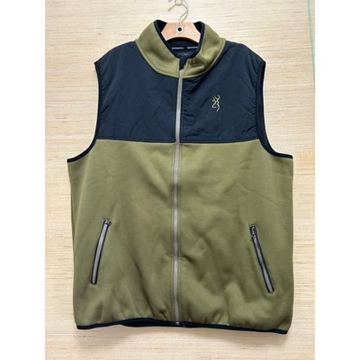 Browning Vest Mens XL Full Zip Quilted Black Olive Green Outdoor Hunting - Image 1 of 4