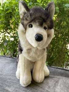 Douglas Kuscheltier Plüschtier realistisch Atka der Wolf Husky 11 Zoll 2019 grau weiß süß - Bild 1 von 12