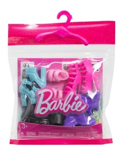 BARBIE Doll Accessories Shoe Pack 5-Pair Includes Heels Sneakers Boots Sandals - Picture 1 of 3