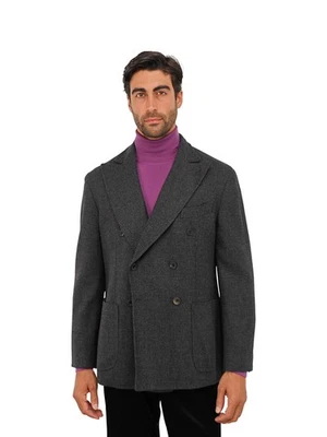 $2600 RUBINACCI NAPOLI Gray Double Breasted Jacket Soft Cashmere 42 US / 52 EU - Image 1 of 4