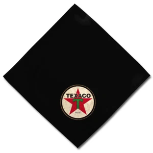 Texaco - Vintage Sign Logo Design Large Square Black Bandana (22” x 22”) - Picture 1 of 3