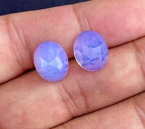 Lavender Quartz Rose Cut Oval Cabochon, Loose Gemstone, 12.5x10 MM 2 Piece 9Ct. - Picture 1 of 2