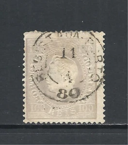 PORTUGAL SCOTT 45e USADO FINO - 1871 100r EDICIÓN LILA PÁLIDA - KING LUIZ - Imagen 1 de 2