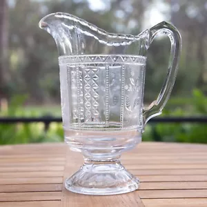 EAPG Bryce Paneled Forget Me Not Antique Glass Pitcher 1891 - Picture 1 of 12
