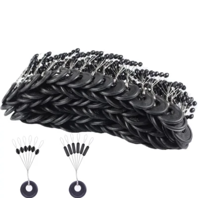 Schnurstopper Set Vorteilspack Gummistopper für Posen Angelzubehör Schwarz - Bild 1 von 4