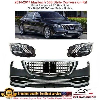 2018+ S63 Maybach 560 bumper Headligh Grille S550 2014 2015 2016 2017 S-Class Foto 1 de 4