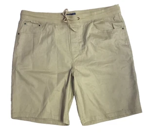 IZOD NEW Mens 42 Comfort Stretch Khaki Modern Fit Drawstring Shorts - Picture 1 of 10