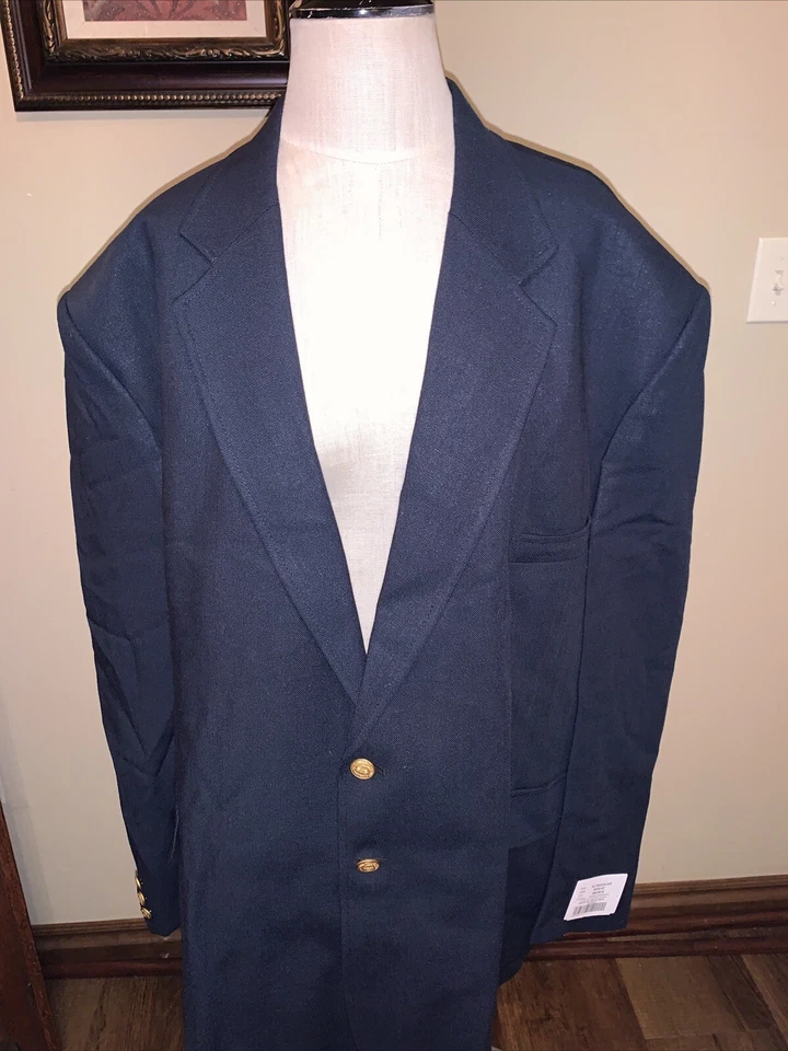 Edwards 3500 Men's 2 Button Fully Lined Single-Breasted Navy Blue Blazer Sz 48R