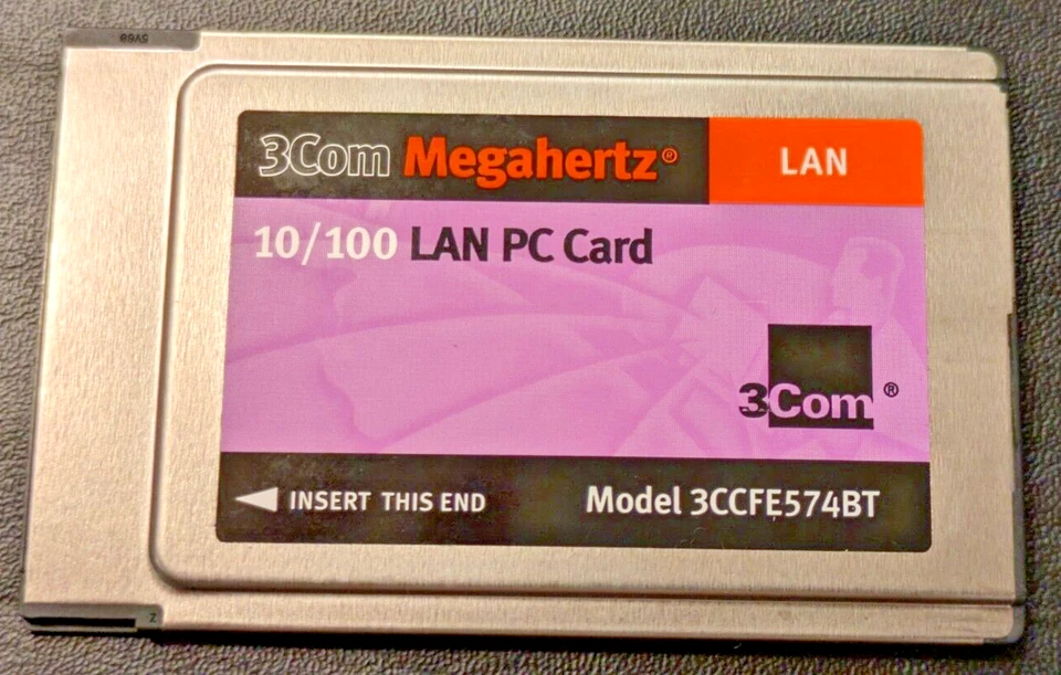 ☑️ 3Com Megahertz 10/100 LAN PC Card Model :  3CCFE574BT - Image 1 of 4