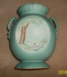 WELLER POTTERY VASE - "SENIC" - #S14 - 10" TALL - MINT - 1937 - RARE - USA - Picture 1 of 11