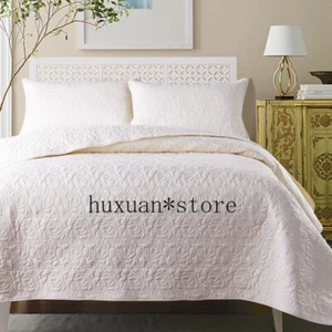 New 3Pcs Silk Cotton Bed Spread Quilted Coverlet Sets Tatami Mat Bed Sheet Cover - Picture 1 of 20