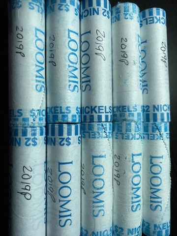 ORIGINAL BANK ROLL OF BU 2019-P JEFFERSON NICKELS!!! Cover
