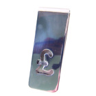 SILVER MONEY CLIP WITH POUND SIGN ON FRONT.  SOLID STERLING SILVER MONEY CLIP