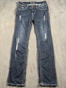 Its Me Jeans Womens 3 Blue Western Bootcut Super Low Rise Heavy Stitch 29x31” - Picture 1 of 17