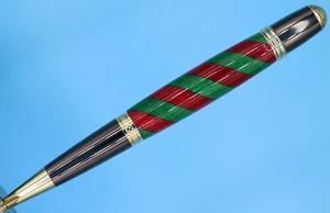 Sierra Style Kugelschreiber in Gold & Rotguss mit roter & grüner Zuckerstange - Bild 1 von 7
