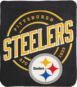 New NFL Licensed Pittsburgh Steelers Super Soft Large Fleece Blanket 50" X 60" - Picture 1 of 2