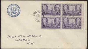 #1941 Tennessee Navy insignia Cachet First Day 150th Anniv. sealed LOT 2134 - Imagen 1 de 2