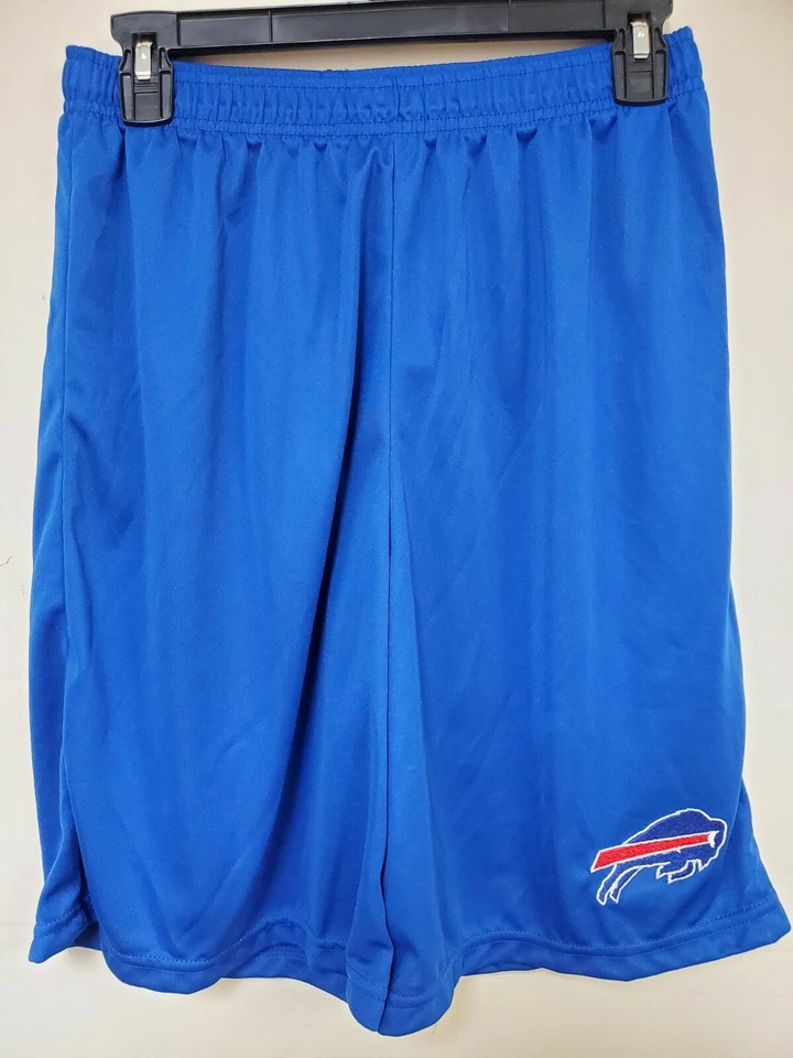 0724 BUFFALO BILLS Poliéster Jersey PANTALONES CORTOS Fútbol REAL CON Bolsillos Nuevo Foto 1 de 1