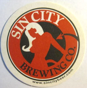 SIN CITY BREWING CO, 3 1/2 pulgadas Cerveza MONTAÑA RUSA Alfombra con MUJER Las Vegas, NEVADA 2007 - Imagen 1 de 1