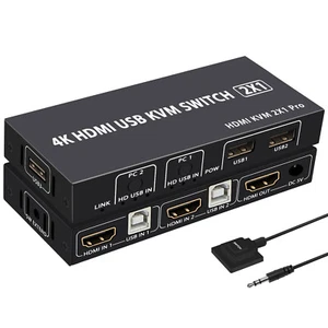 Yukidoke HDMI KVM Switch (2 Stück 1 Monitor) 4K60Hz 1080P@120Hz (B) - Bild 1 von 7