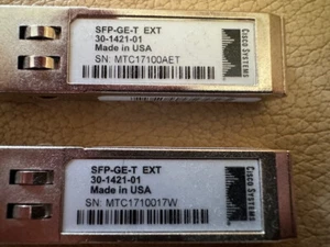 3 Stück CISCO SFP-GE-T EXT 1000Base-T RJ-45 Copper made in USA nur entnommen - Bild 1 von 5