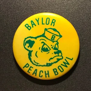 Baylor Peach Bowl College University Vintage Button. 1 1/2". - Picture 1 of 3