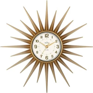 Acctim Stella 43cm Retro Sunburst Wall Clock For Home or Office - Picture 1 of 3