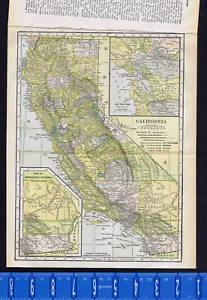 STATE OF CALIFORNIA - 1904 Antique Color Map - Picture 1 of 1