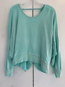 Free People Aqua Back It Up open cross Sweatshirt gym yoga S - Picture 1 of 3