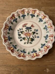 TICHELAAR MAKKUM Beautiful Floral Wall Hanging 8” Plate Scalloped Bowl Vintage