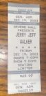Jerry Jeff Walker Ticket Stub 2003 Dec 19 2003 Gruene Hall
