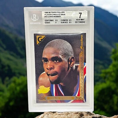 1995-96 Topps Gallery Player's Private Issue Chris Webber #15 BGS 7 Near Mint - Image 1 of 2