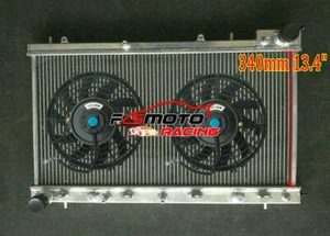 Aluminum Radiator +Fans For Subaru Forester GT SF SF5 2.0L I4 TURBO AT 1997-2002 - Picture 1 of 8