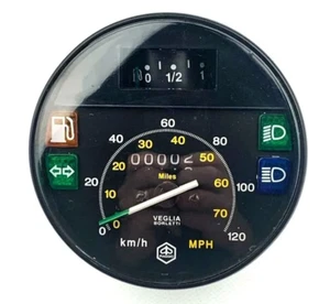 SPEEDO ASSY BLACK FACE (MPH+KPH) - VESPA PX EFL VESPA 200 - PX200EFL 1984-1997 - Bild 1 von 2