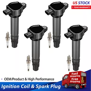 4 Ignition Coils Pack UF557 and Spark Plug For 2007-2017 Jeep Patriot L4 2.0L - Picture 1 of 8