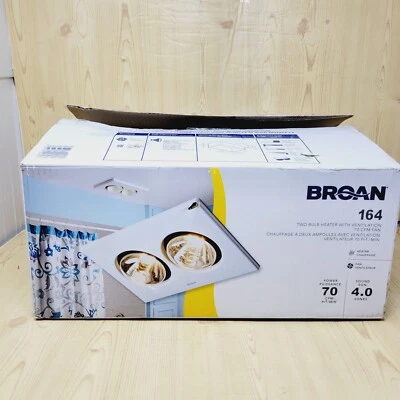 Broan Two-Bulb Heater with Ventilation Fan 164 (Bathroom) MISSING COVER GRILLE - Image 1 of 4