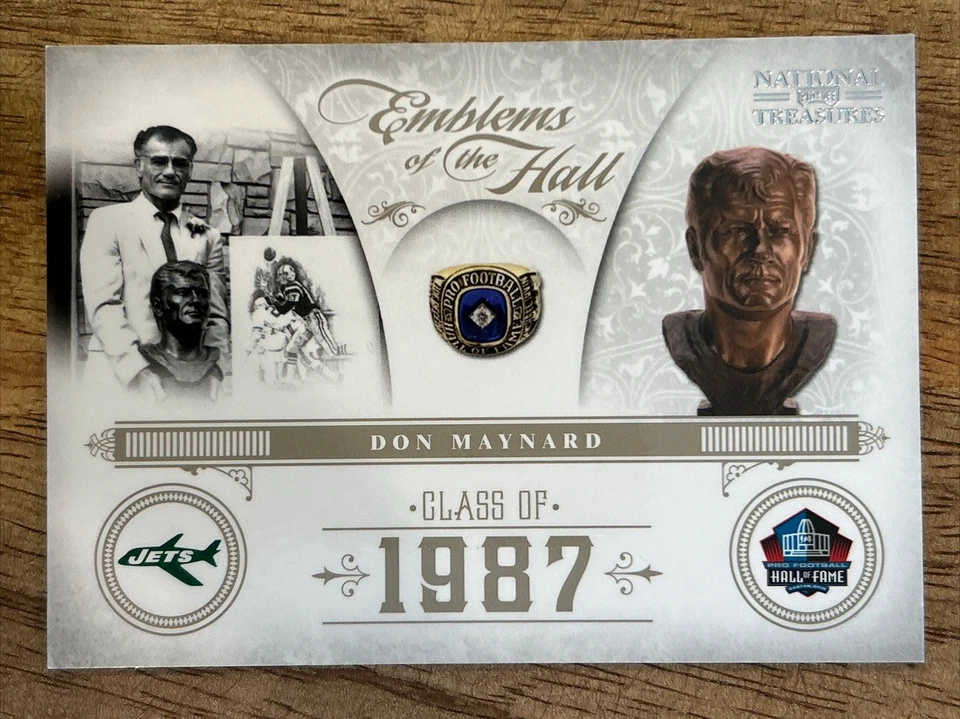 2011 National Treasures #24 Don Maynard Numbered 51 of 99 JETS Emblems of Hall - Image 1 of 3