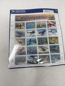USPS Stamps Classic American Aircraft Sheet of 20 32c Stamps 1996 #5597P $6.40 - Picture 1 of 16