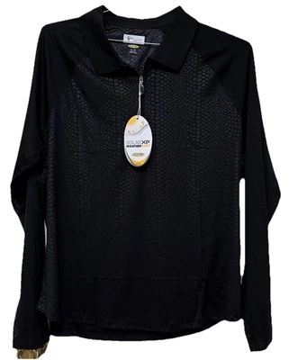 Женский пуловер Greg Norman Play Dry на молнии 1/4 черный с крокодиловым принтом размер XL - Изображение 1 из 3