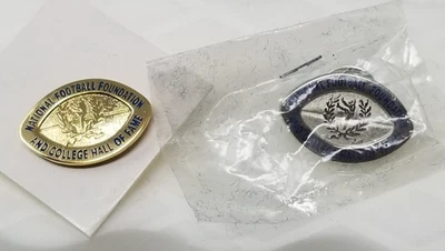 Pins College Football Hall of Fame Set Gold Silver Lapel National Crest - Image 1 of 4