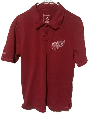 NHL Hockey Detroit Red Wings Antigua Collar Polo Shirt Mens Large Red Logo Sewn - Image 1 of 4