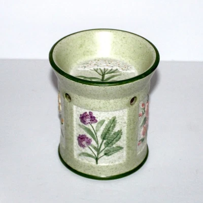 洋基蜡烛蜡馅饼加热器花园春花茶灯5英寸陶瓷绿色 — 第 1/4 张图片